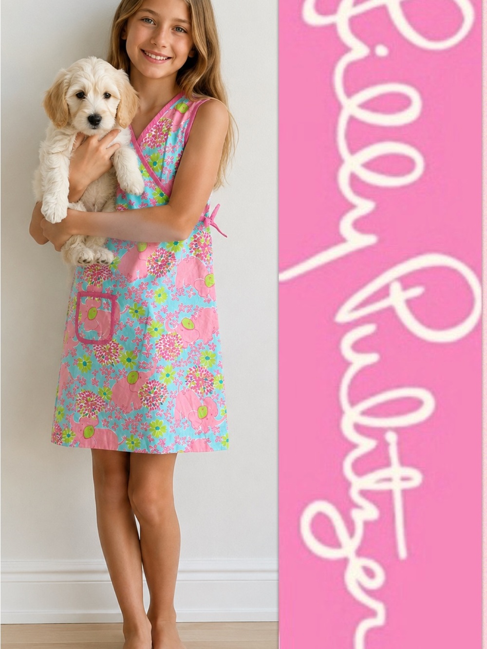 Lilly Pulitzer girls' “Forgot My Trunk” size 12 Sleeveless Shift Dress